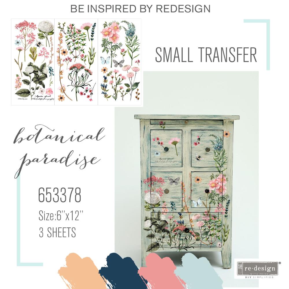 Prima Marketing Re-Design Decor Transfers 6"X12" 3/Sheets - Botanical Paradise