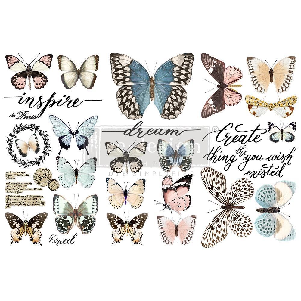 Re-Design with Prima Decor Transfers 6"X12" 3/Sheets - Papillon Collection